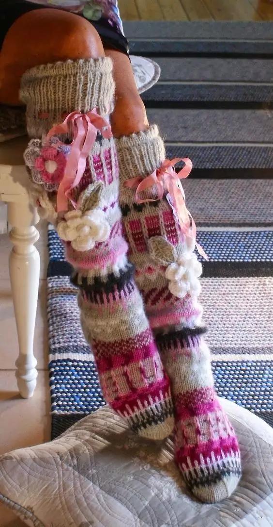 自己织的毛线袜,在家穿的毛线袜怎么织