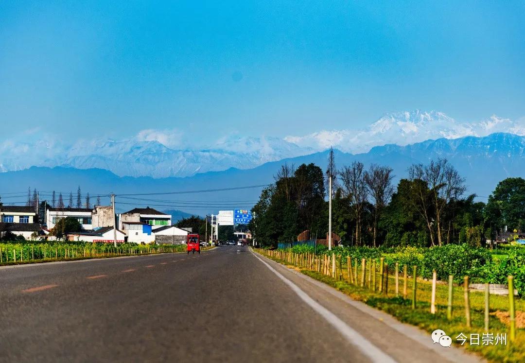 崇州市区看雪山,崇州看雪山