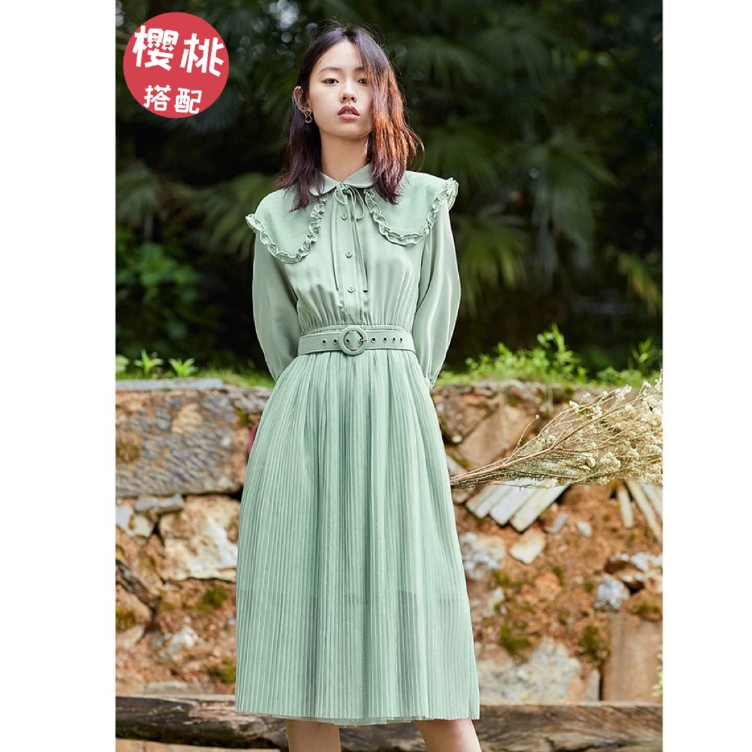 太平鸟新中式女装国潮,太平鸟新款夏季圆领国潮