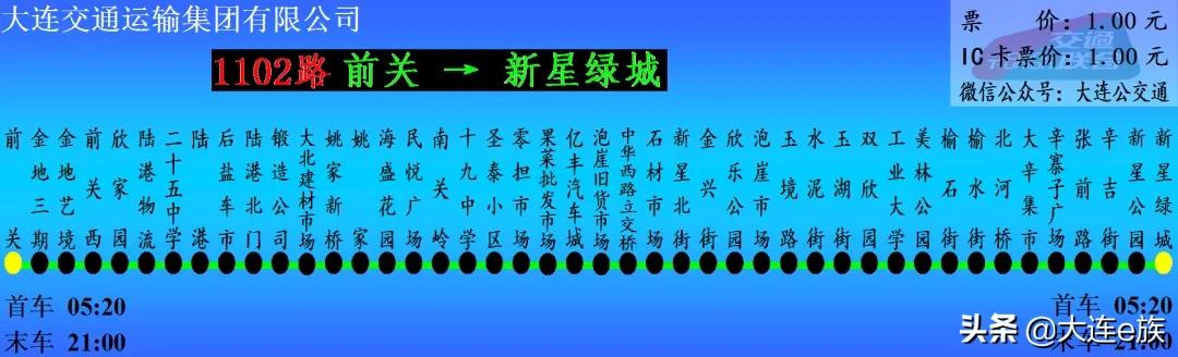 大连市内1016、1022、1102、1114、1125、2004路线路调整执行公告