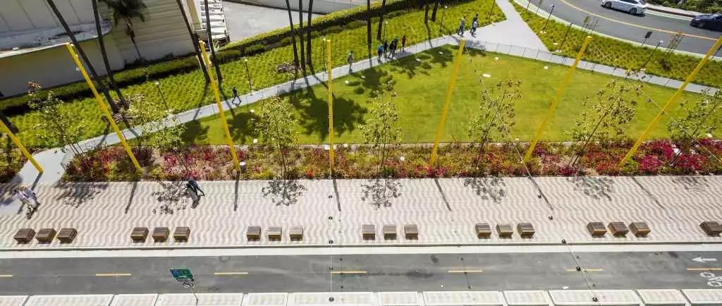 商业步行街景观设计效果图,现代商业街景观效果