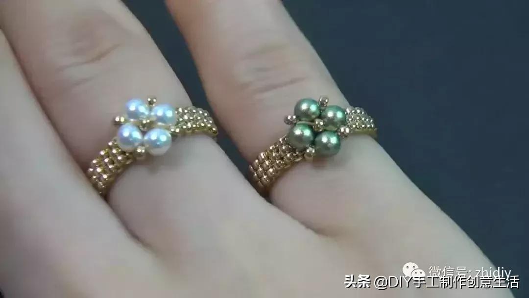 简单手工串珠戒指和发箍,戒指手工diy串珠慢视频