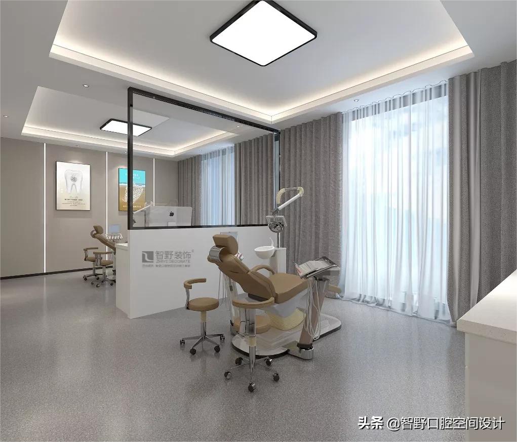 100平口腔诊所高端精品设计效果图,智野设计