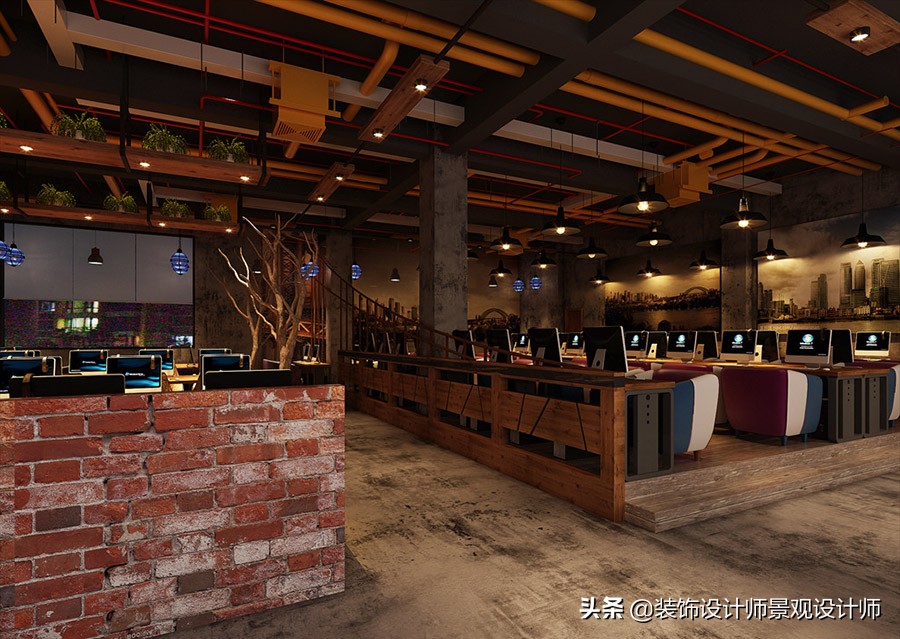 网咖设计方案及效果图,网咖室内设计图片观看