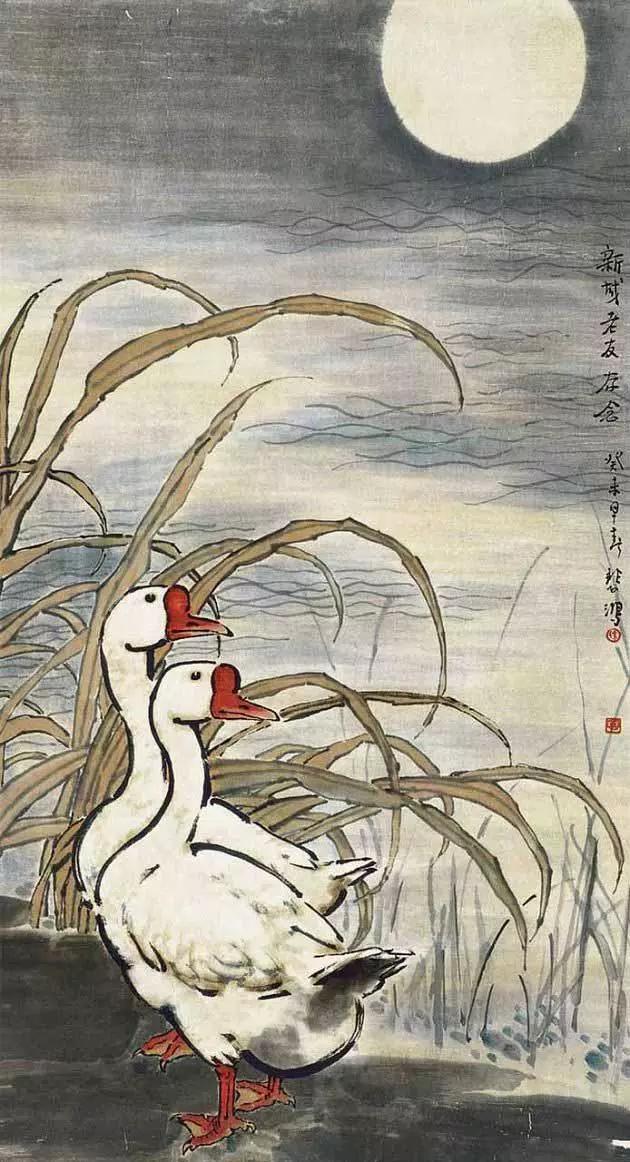 写意鹅国画图片,朱雪娥国画100幅