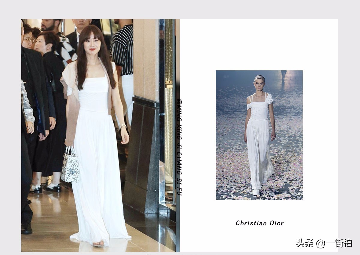 闫妮穿红色连衣裙,闫妮的碎花裙