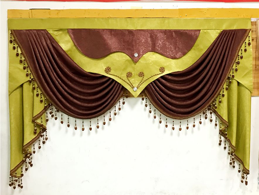 窗帘连体水波帘头制作视频,欧式风格窗帘平板水波帘头