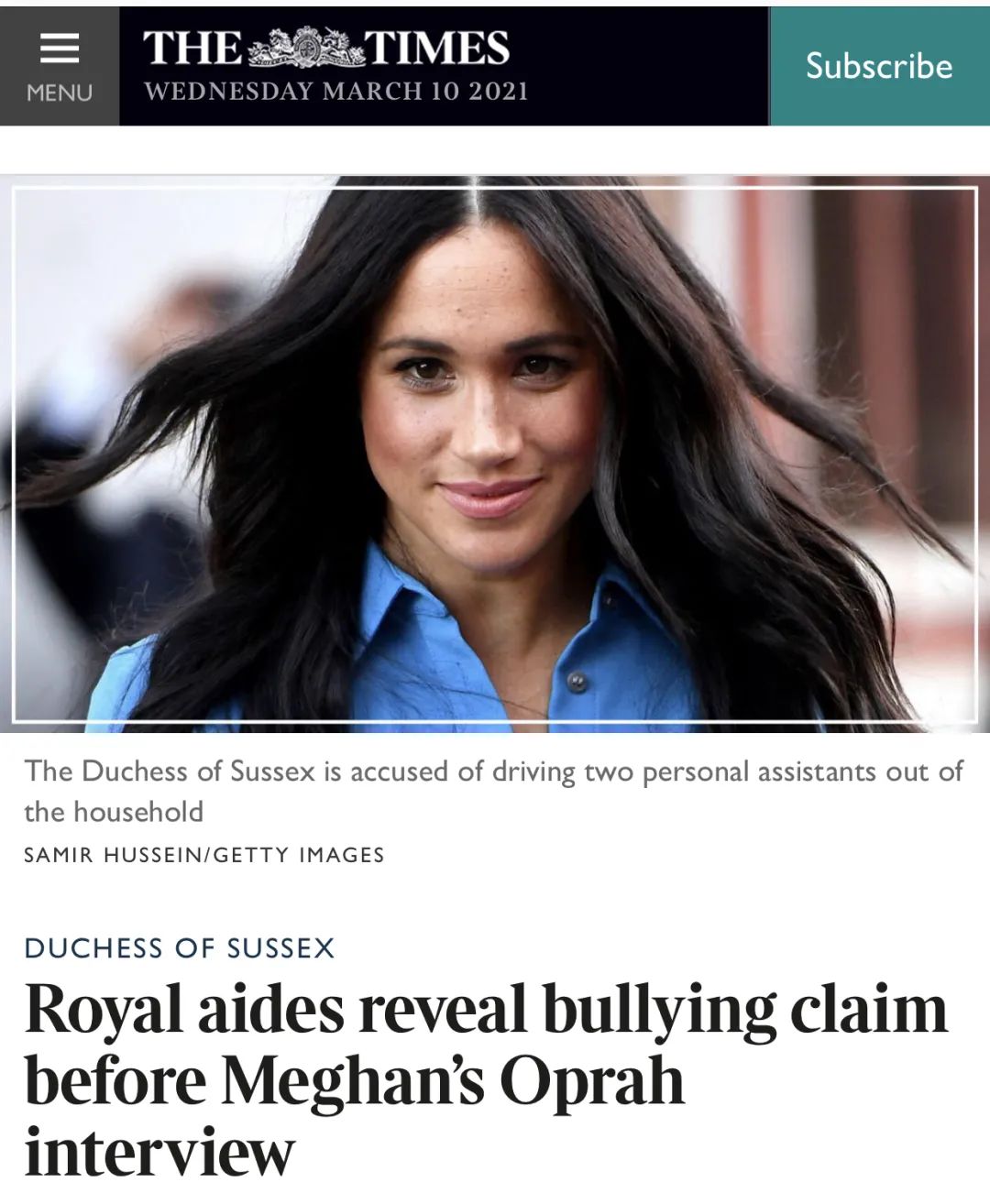 梅根和英国王室打起了媒体战,梅根含泪谈英国王室