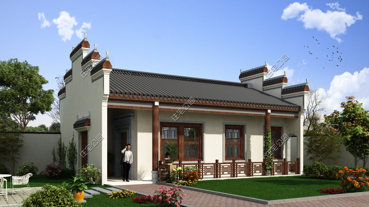 农村养老一层小别墅图纸,农村一层养老别墅自建房设计