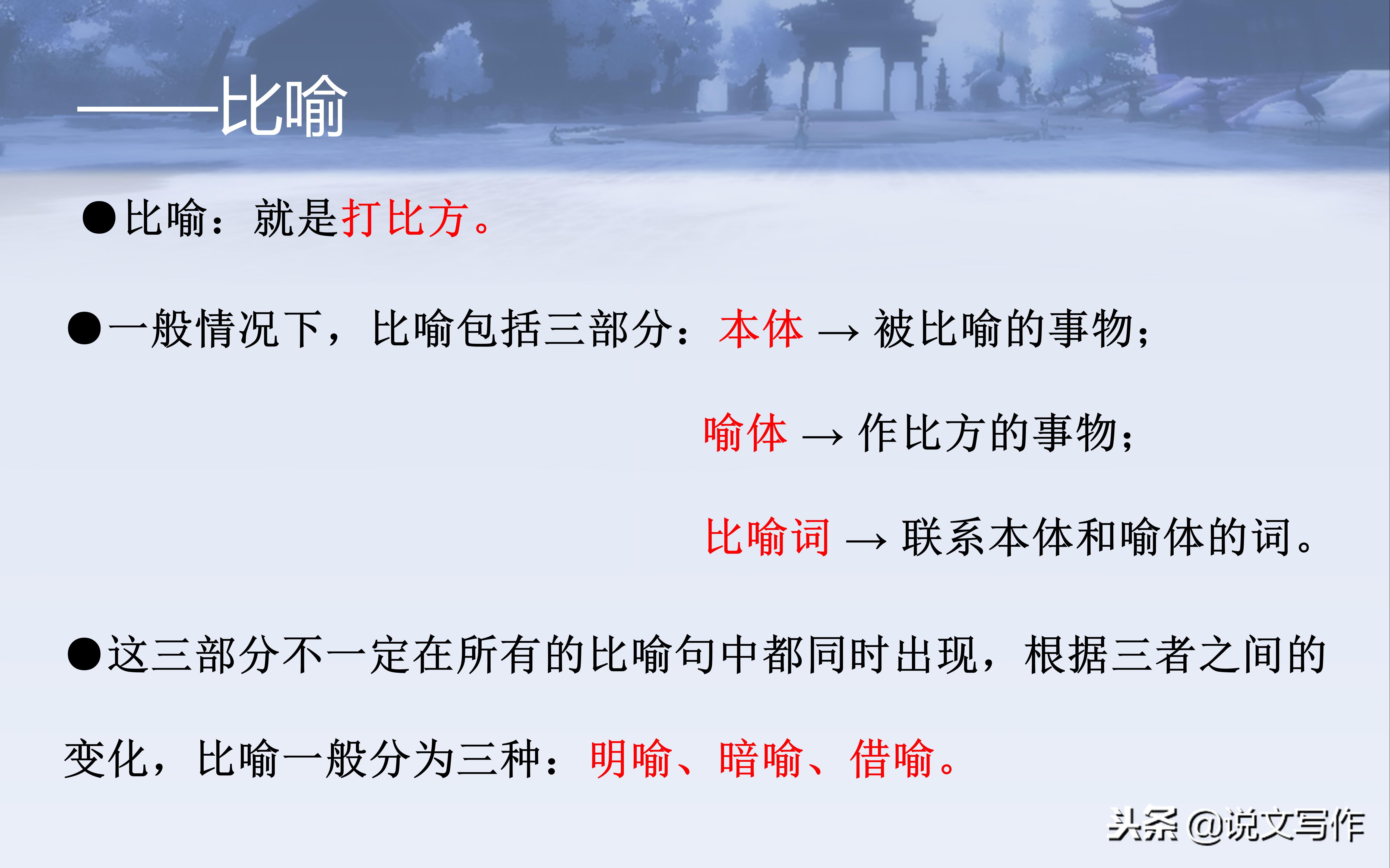 小学语文修辞手法比喻详细讲解,小学常用的修辞手法大全