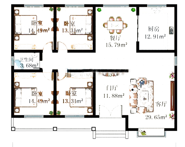 凸字形平顶二层别墅屋顶设计大全,1层半小别墅不起檐设计图纸讲解