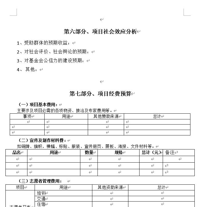 公益项目策划书模板,研发项目策划书模板