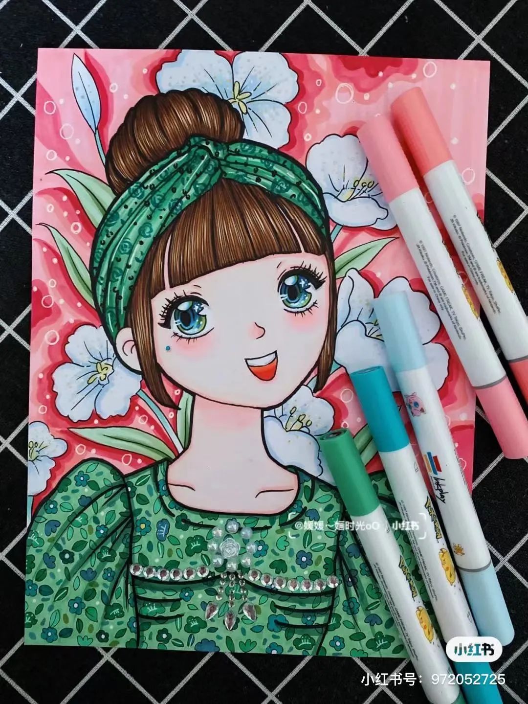 色彩缤纷的马克笔装饰画,60色的马克笔画简单的动漫画