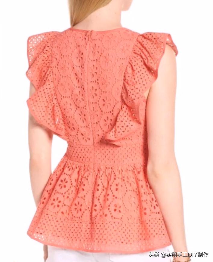 时尚原创设计蕾丝上衣,设计师款棉麻蕾丝上衣夏
