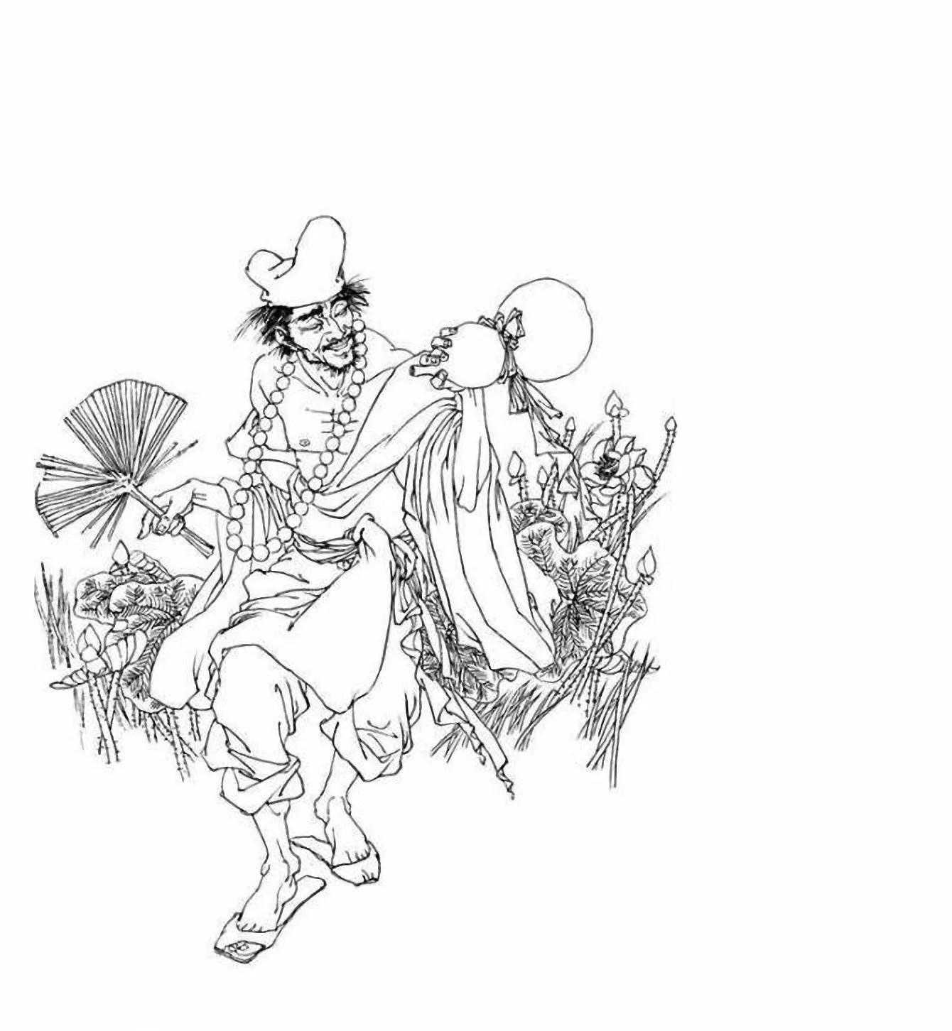 图谱神话人物工笔画白描,国画工笔人物白描图片大全大图