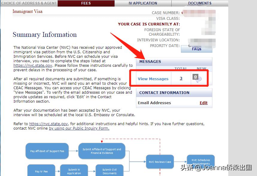 美国移民签证申请中，如何查询跟踪NVC审结信的进度？