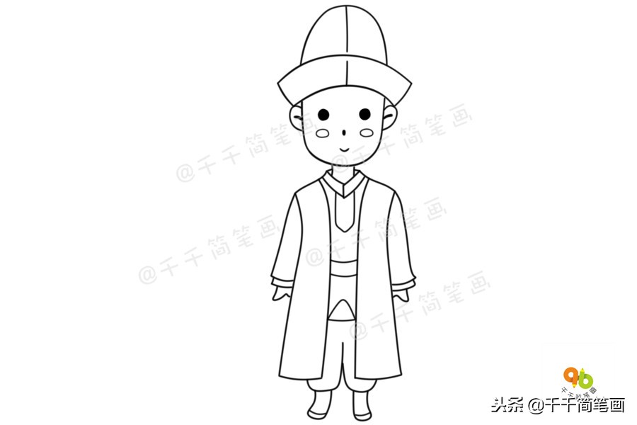 56个民族服装完整版简笔画教程,简笔画入门教学少数民族服饰人物