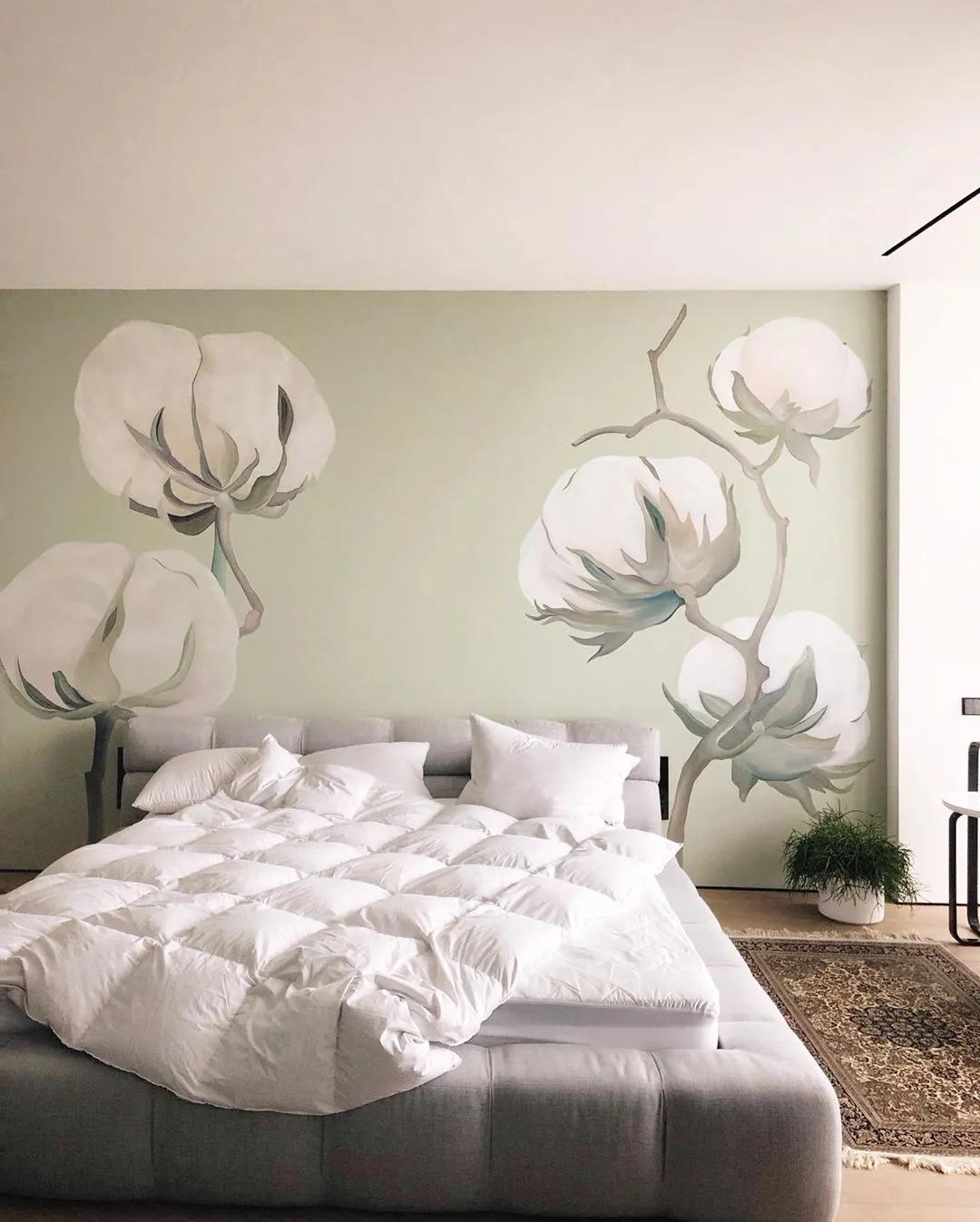 花卉墙绘,墙绘花卉色彩作品