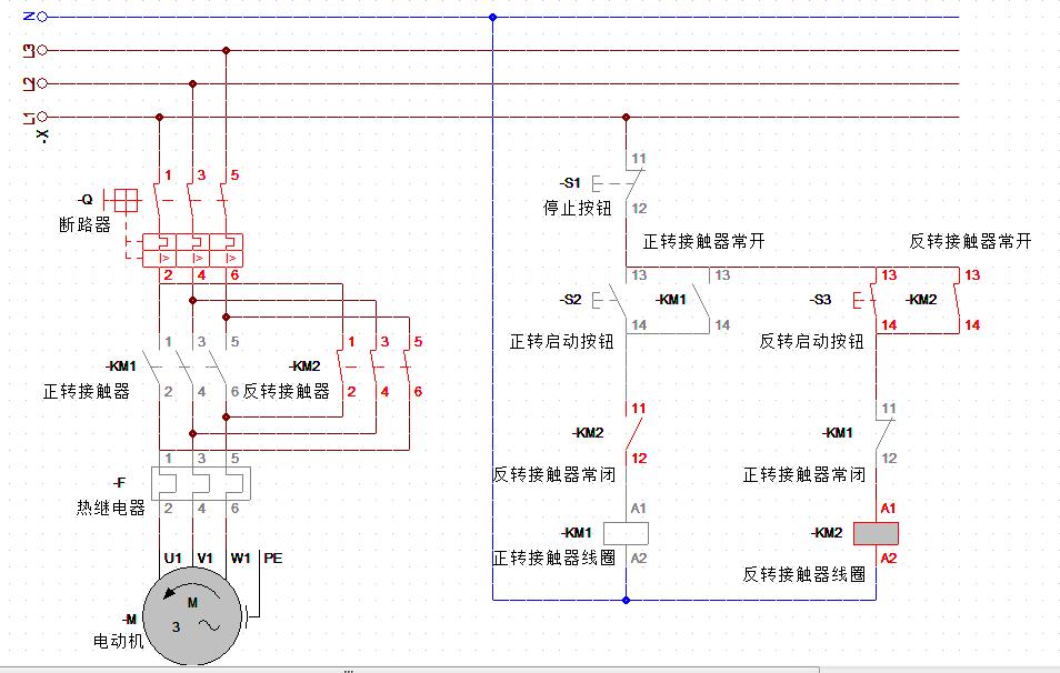 三相电机正反转控制电路接线,一分钟学会电机正反转