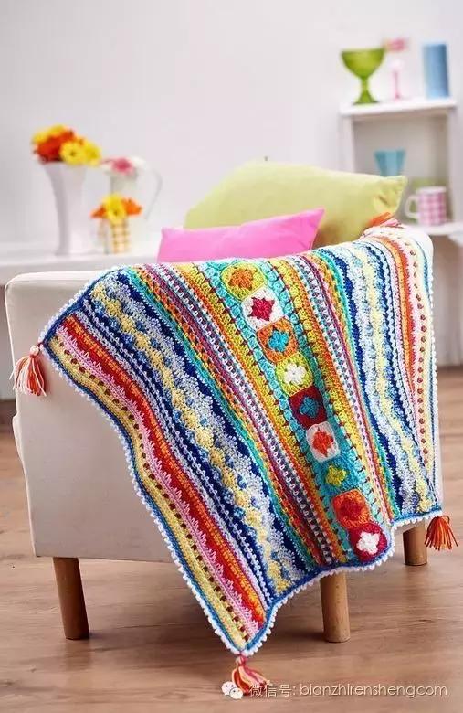 各种毛线毯的编织教程,手工毛线毯编织