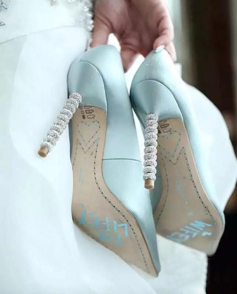 婚鞋bling,水晶鞋婚鞋明星同款