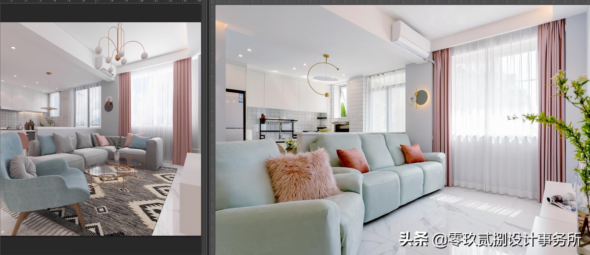 「零玖贰捌设计」65㎡“老破小”格局全改,变身阳光明媚小清新