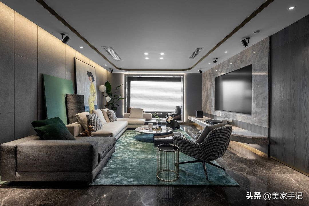 高级黑白灰风格小户型,三室一厅黑白灰装修效果中户