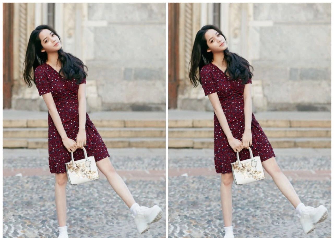 夏季女明星都爱抢着穿碎花裙,女明星红色碎花裙街拍