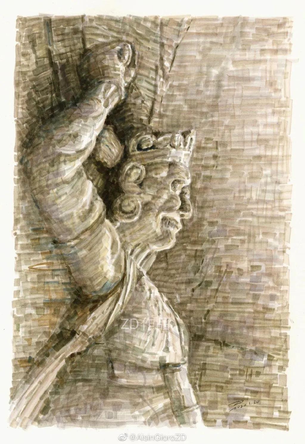 90后小伙用笔画画,九零后小伙靠画肖像漫画走红网络