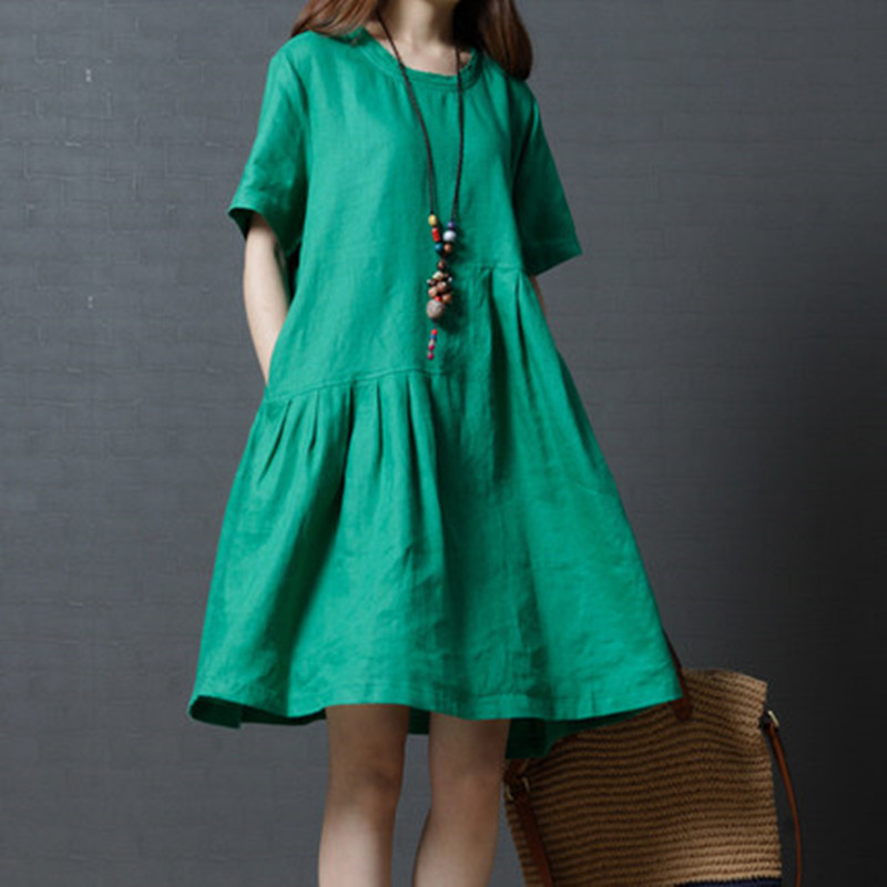 120斤到200斤胖女生妙穿宽松大码连衣裙如此减龄还显瘦