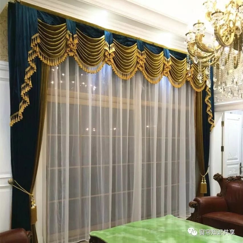 窗帘连体水波帘头制作视频,欧式风格窗帘平板水波帘头