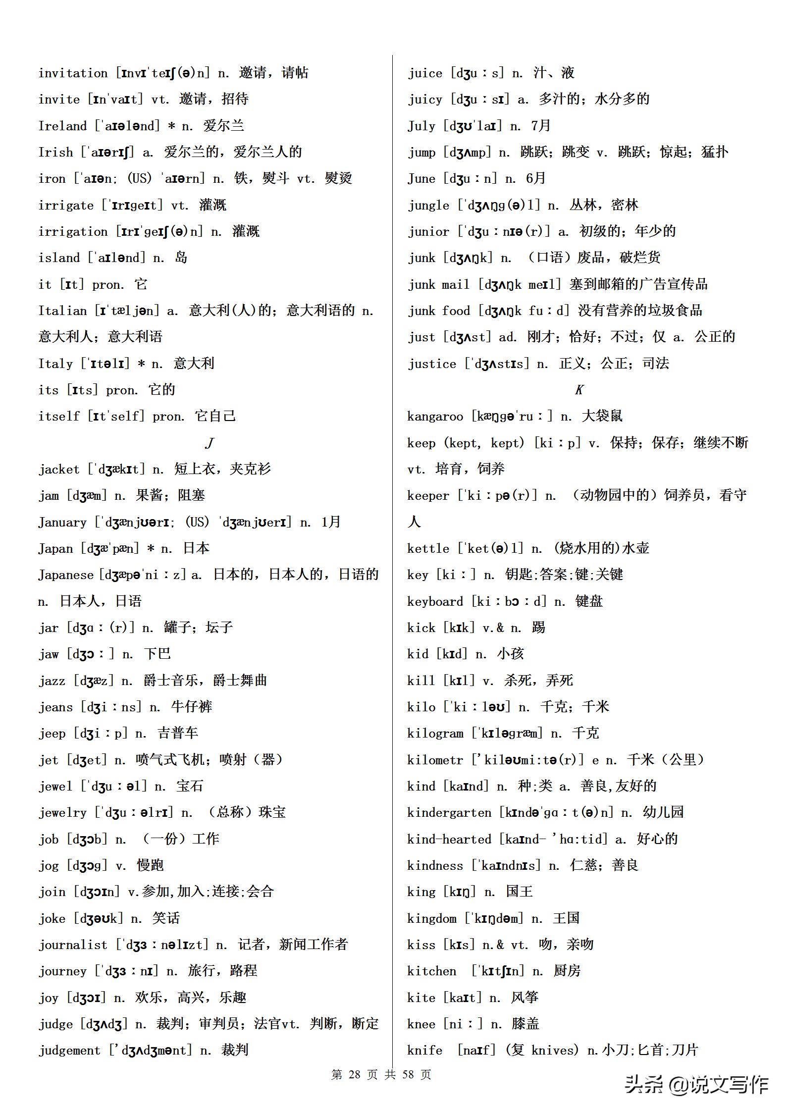 初中英语单词必背3500词汇例句,干货来啦