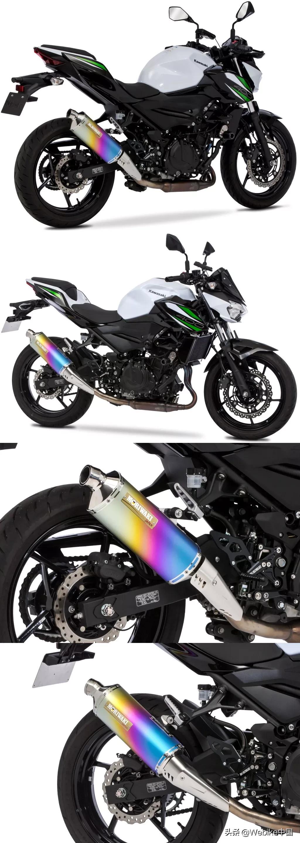 川崎ninja400原装排气管多少钱,川崎z400排气管为啥做得那么细