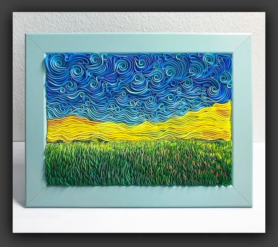 儿童风景画大全轻粘土,用轻粘土和a4纸画风景画