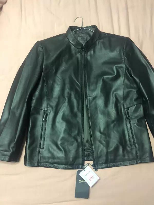 100%山羊皮头层真皮皮衣女款,比菲力男士真皮皮衣旗舰店