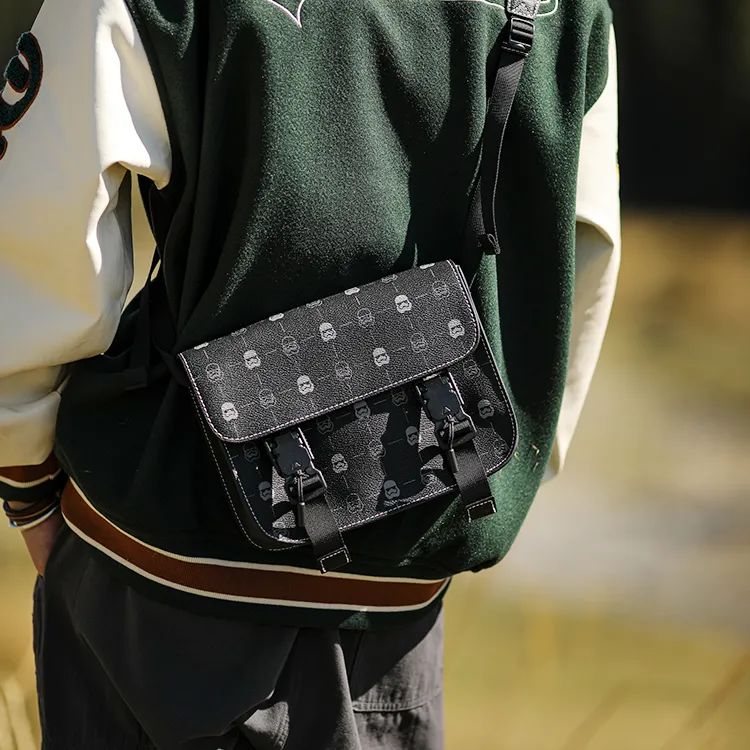 GUDI男士单肩包,黑武士款男包