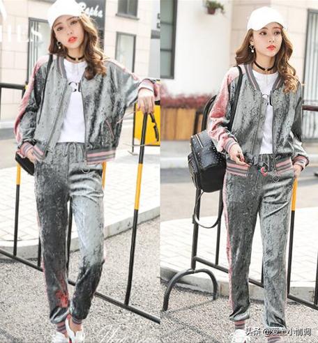 正品耐克金丝绒运动套装女款,金丝绒运动套装