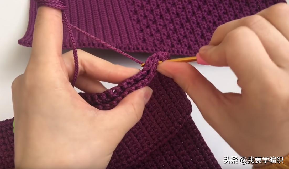 冰丝线钩织斜挎小包包,织女手工包包