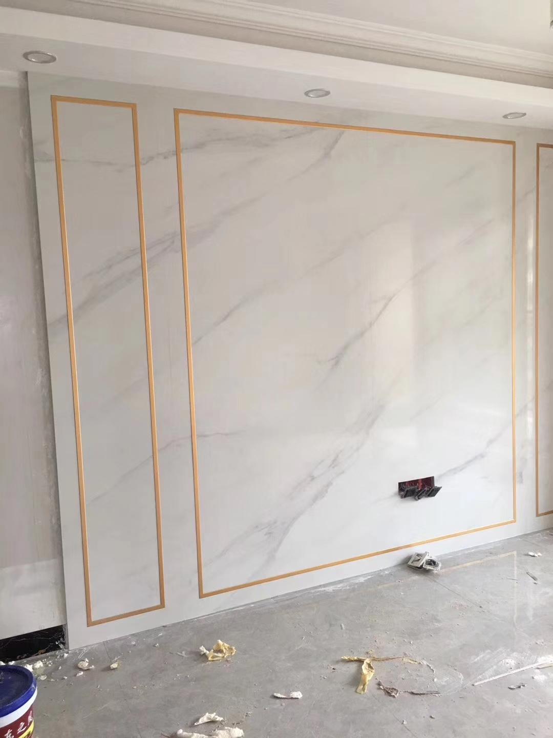 金属线造型电视背景墙,隐形门背景墙加金属线效果