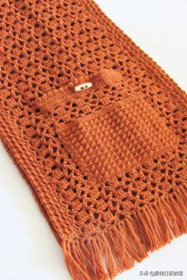 针织圆形口袋视频教程,针织开衫口袋怎么织