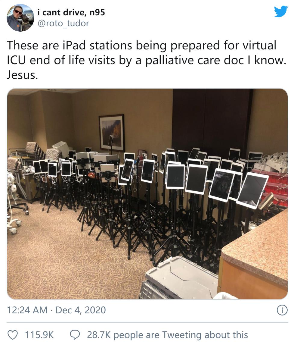 这张照片感动了全美33万人,美国网友疯传医院一张黑暗震撼照