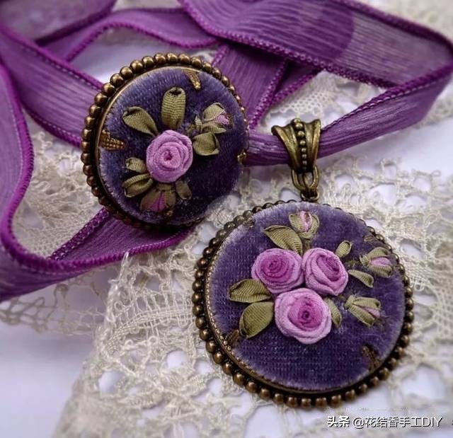 刺绣装饰项链,超级简单又可爱的刺绣教程