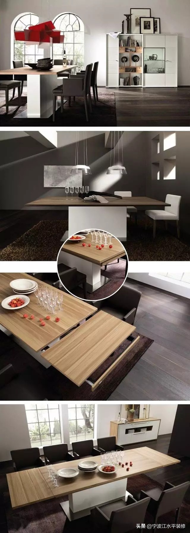 酒柜伸缩餐桌一体靠墙小户型,墙面餐桌折叠可伸缩小户型