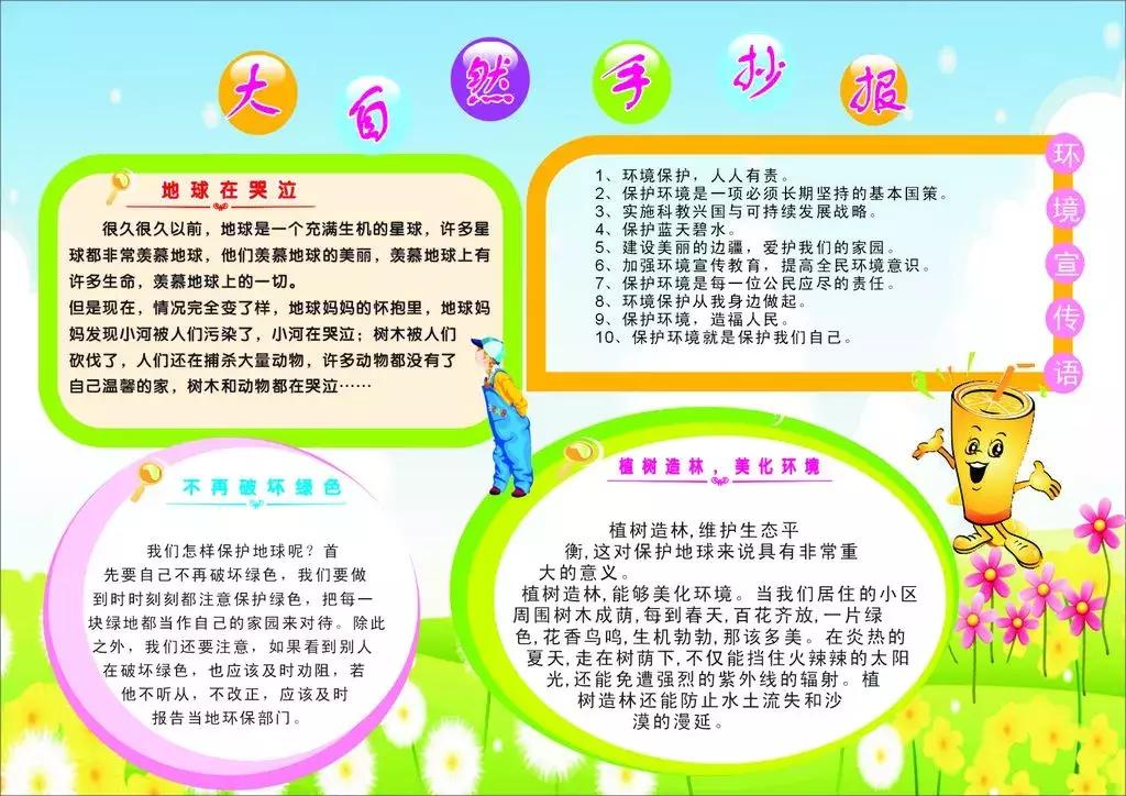 描写春景的手抄报,描绘春天手抄报的字