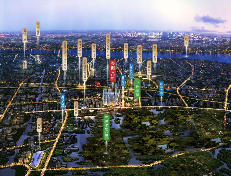 温州中央绿轴的崛起,温州中央绿轴和滨江cbd