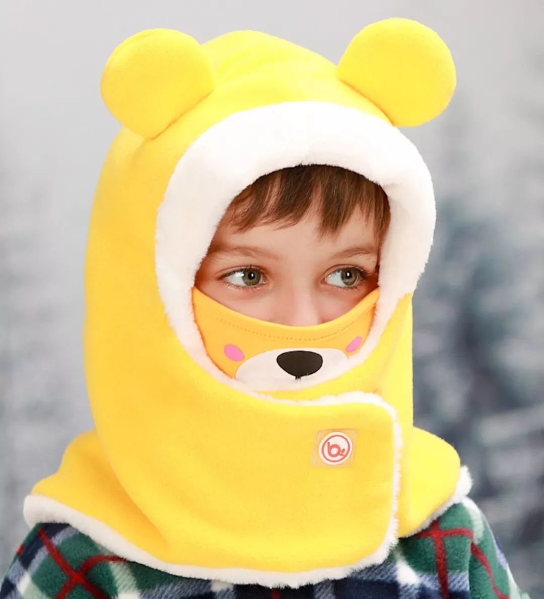 暖和舒适的婴儿冬季帽子,韩版宝宝冬季可爱超萌保暖针织帽