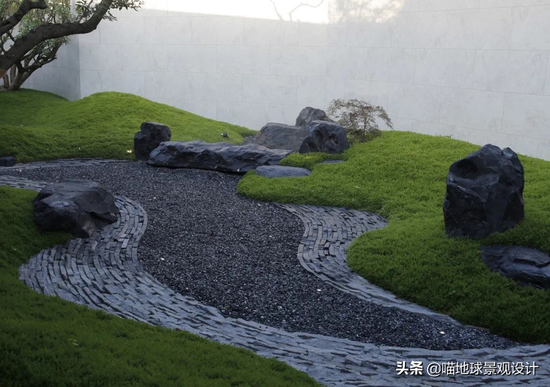 枯山水景观庭院,枯山水禅意小景观中式庭院