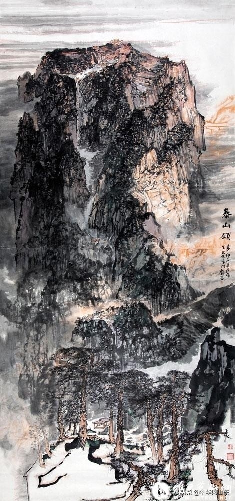 刘罡画作,泰山顶级水墨山水画