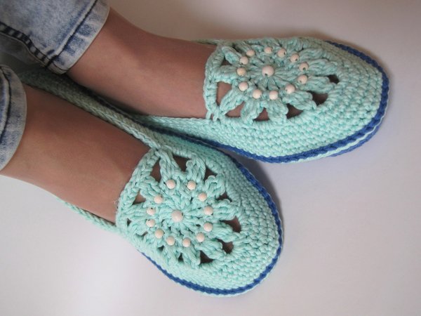 钩织毛线鞋编织图案大全,钩毛线鞋编织教程简单好看