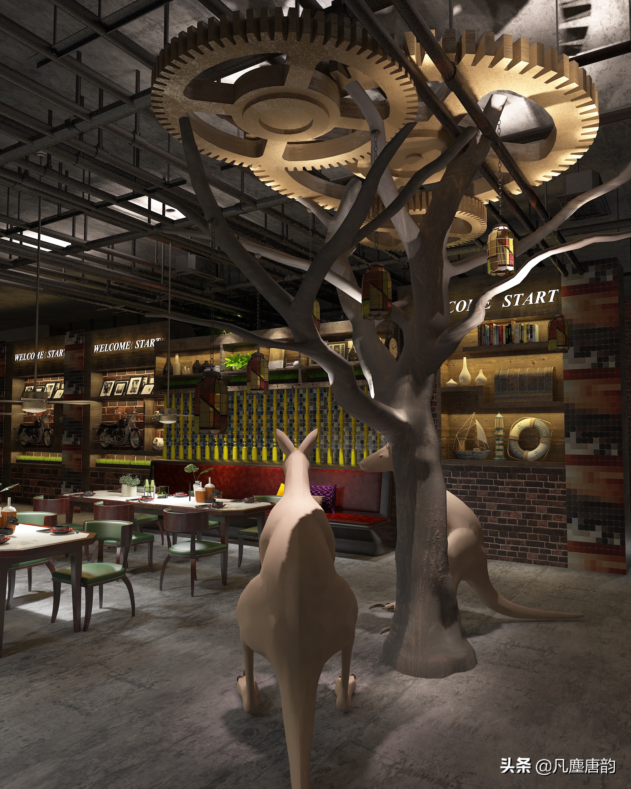 现代极简风格咖啡馆,工业风格咖啡厅设计之源